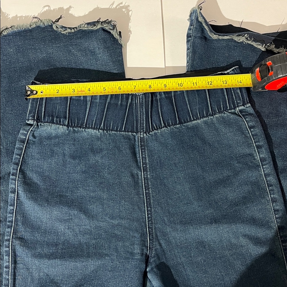 Three Bird Nest Bellbottoms Denim Jeans sz Medium Dark Wash Retro Flares Anthro - Picture 3 of 8